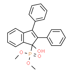 ChemSpider 2D Image | Dimethyl (1-hydroxy-2,3-diphenyl-1H-inden-1-yl)phosphonate | C23H21O4P