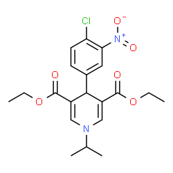 ChemSpider 2D Image | Diethyl 4-(4-chloro-3-nitrophenyl)-1-isopropyl-1,4-dihydro-3,5-pyridinedicarboxylate | C20H23ClN2O6
