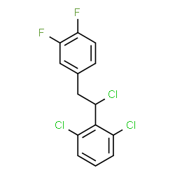 ChemSpider 2D Image | 1,3-Dichloro-2-[1-chloro-2-(3,4-difluorophenyl)ethyl]benzene | C14H9Cl3F2