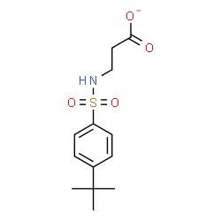 ChemSpider 2D Image | 3-({[4-(2-Methyl-2-propanyl)phenyl]sulfonyl}amino)propanoate | C13H18NO4S