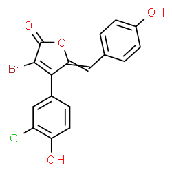 ChemSpider 2D Image | 3-Bromo-4-(3-chloro-4-hydroxyphenyl)-5-(4-hydroxybenzylidene)-2(5H)-furanone | C17H10BrClO4