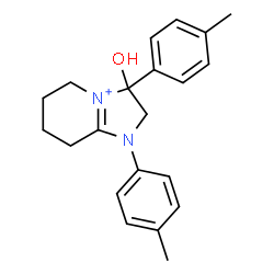 ChemSpider 2D Image | 3-Hydroxy-1,3-bis(4-methylphenyl)-2,3,5,6,7,8-hexahydro-1H-imidazo[1,2-a]pyridin-4-ium | C21H25N2O
