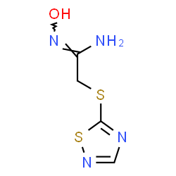 ChemSpider 2D Image | (1Z)-N'-Hydroxy-2-(1,2,4-thiadiazol-5-ylsulfanyl)ethanimidamide | C4H6N4OS2