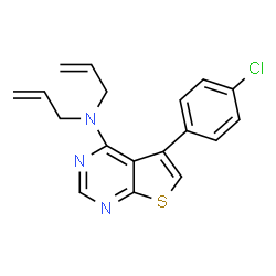 ChemSpider 2D Image | N,N-Diallyl-5-(4-chlorophenyl)thieno[2,3-d]pyrimidin-4-amine | C18H16ClN3S