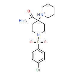 ChemSpider 2D Image | 1-{4-Carbamoyl-1-[(4-chlorophenyl)sulfonyl]-4-piperidinyl}piperidinium | C17H25ClN3O3S