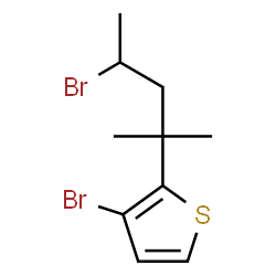 ChemSpider 2D Image | 3-Bromo-2-(4-bromo-2-methyl-2-pentanyl)thiophene | C10H14Br2S