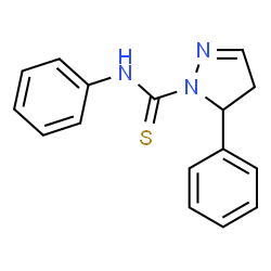 ChemSpider 2D Image | N,5-Diphenyl-4,5-dihydro-1H-pyrazole-1-carbothioamide | C16H15N3S
