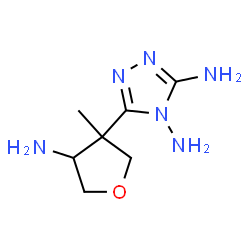ChemSpider 2D Image | 5-(4-Amino-3-methyltetrahydro-3-furanyl)-4H-1,2,4-triazole-3,4-diamine | C7H14N6O