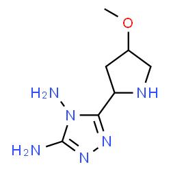 ChemSpider 2D Image | 5-(4-Methoxy-2-pyrrolidinyl)-4H-1,2,4-triazole-3,4-diamine | C7H14N6O