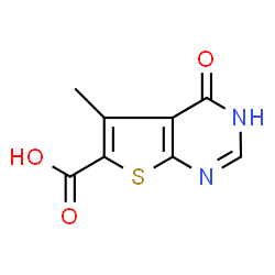 ChemSpider 2D Image | 5-Methyl-4-hydroxythieno[2,3-d]pyrimidine-6-carboxylic acid | C8H6N2O3S