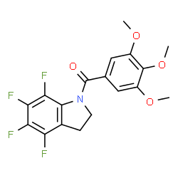 ChemSpider 2D Image | (4,5,6,7-Tetrafluoro-2,3-dihydro-1H-indol-1-yl)(3,4,5-trimethoxyphenyl)methanone | C18H15F4NO4