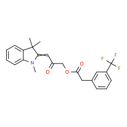 ChemSpider 2D Image | 2-Oxo-3-(1,3,3-trimethyl-1,3-dihydro-2H-indol-2-ylidene)propyl [3-(trifluoromethyl)phenyl]acetate | C23H22F3NO3