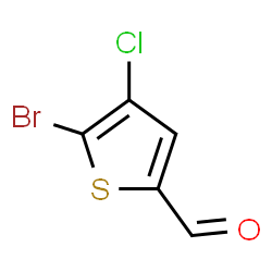 ChemSpider 2D Image | 5-Bromo-4-chloro-2-thiophenecarbaldehyde | C5H2BrClOS