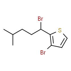 ChemSpider 2D Image | 3-Bromo-2-(1-bromo-4-methylpentyl)thiophene | C10H14Br2S