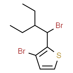 ChemSpider 2D Image | 3-Bromo-2-(1-bromo-2-ethylbutyl)thiophene | C10H14Br2S
