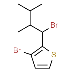 ChemSpider 2D Image | 3-Bromo-2-(1-bromo-2,3-dimethylbutyl)thiophene | C10H14Br2S