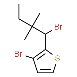 ChemSpider 2D Image | 3-Bromo-2-(1-bromo-2,2-dimethylbutyl)thiophene | C10H14Br2S