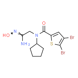 ChemSpider 2D Image | N-[(2Z)-2-Amino-2-(hydroxyimino)ethyl]-4,5-dibromo-N-cyclopentyl-2-thiophenecarboxamide | C12H15Br2N3O2S