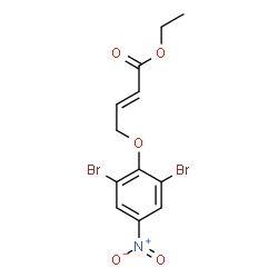 ChemSpider 2D Image | Ethyl (2E)-4-(2,6-dibromo-4-nitrophenoxy)-2-butenoate | C12H11Br2NO5