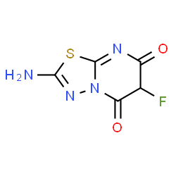 ChemSpider 2D Image | 2-Amino-6-fluoro-5H-[1,3,4]thiadiazolo[3,2-a]pyrimidine-5,7(6H)-dione | C5H3FN4O2S