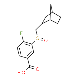 ChemSpider 2D Image | 3-[(Bicyclo[2.2.1]hept-2-ylmethyl)sulfinyl]-4-fluorobenzoic acid | C15H17FO3S