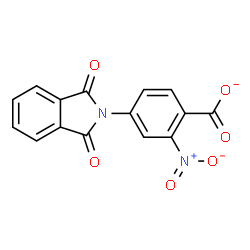 ChemSpider 2D Image | 4-(1,3-Dioxo-1,3-dihydro-2H-isoindol-2-yl)-2-nitrobenzoate | C15H7N2O6