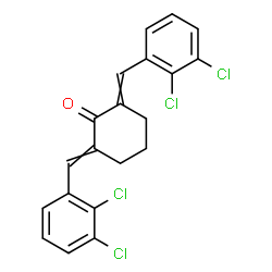 ChemSpider 2D Image | 2,6-Bis(2,3-dichlorobenzylidene)cyclohexanone | C20H14Cl4O