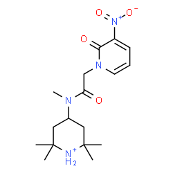 ChemSpider 2D Image | 2,2,6,6-Tetramethyl-4-{methyl[(3-nitro-2-oxo-1(2H)-pyridinyl)acetyl]amino}piperidinium | C17H27N4O4