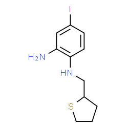 ChemSpider 2D Image | 4-Iodo-N~1~-(tetrahydro-2-thiophenylmethyl)-1,2-benzenediamine | C11H15IN2S
