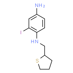 ChemSpider 2D Image | 2-Iodo-N~1~-(tetrahydro-2-thiophenylmethyl)-1,4-benzenediamine | C11H15IN2S