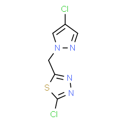 ChemSpider 2D Image | 2-Chloro-5-[(4-chloro-1H-pyrazol-1-yl)methyl]-1,3,4-thiadiazole | C6H4Cl2N4S