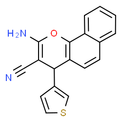 ChemSpider 2D Image | 2-Amino-4-(3-thienyl)-4H-benzo[h]chromene-3-carbonitrile | C18H12N2OS