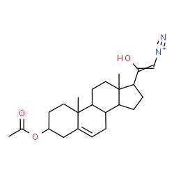 ChemSpider 2D Image | 3-Acetoxy-20-hydroxypregna-5,20-diene-21-diazonium | C23H33N2O3
