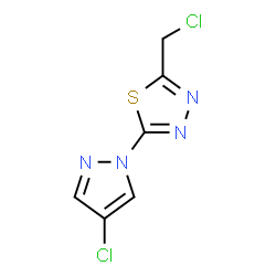 ChemSpider 2D Image | 2-(Chloromethyl)-5-(4-chloro-1H-pyrazol-1-yl)-1,3,4-thiadiazole | C6H4Cl2N4S