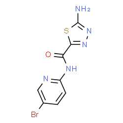 ChemSpider 2D Image | 5-Amino-N-(5-bromo-2-pyridinyl)-1,3,4-thiadiazole-2-carboxamide | C8H6BrN5OS