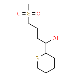 ChemSpider 2D Image | 4-(Methylsulfonyl)-1-(tetrahydro-2H-thiopyran-2-yl)-1-butanol | C10H20O3S2