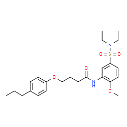 ChemSpider 2D Image | N-[5-(Diethylsulfamoyl)-2-methoxyphenyl]-4-(4-propylphenoxy)butanamide | C24H34N2O5S
