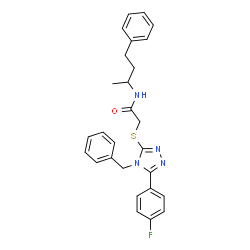 ChemSpider 2D Image | 2-{[4-Benzyl-5-(4-fluorophenyl)-4H-1,2,4-triazol-3-yl]sulfanyl}-N-(4-phenyl-2-butanyl)acetamide | C27H27FN4OS