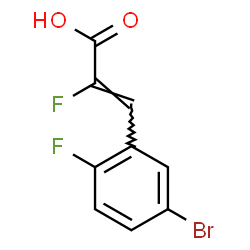 ChemSpider 2D Image | (2Z)-3-(5-Bromo-2-fluorophenyl)-2-fluoroacrylic acid | C9H5BrF2O2