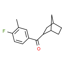 ChemSpider 2D Image | Bicyclo[2.2.1]hept-2-yl(4-fluoro-3-methylphenyl)methanone | C15H17FO