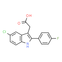 ChemSpider 2D Image | [5-Chloro-2-(4-fluorophenyl)-1H-indol-3-yl]acetic acid | C16H11ClFNO2