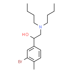 ChemSpider 2D Image | 1-(3-Bromo-4-methylphenyl)-2-(dibutylamino)ethanol | C17H28BrNO
