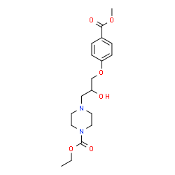 ChemSpider 2D Image | Ethyl 4-{2-hydroxy-3-[4-(methoxycarbonyl)phenoxy]propyl}-1-piperazinecarboxylate | C18H26N2O6