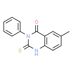 ChemSpider 2D Image | 6-Methyl-3-phenyl-2-thioxo-2,3-dihydro-4(1H)-quinazolinone | C15H12N2OS