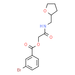 ChemSpider 2D Image | 2-Oxo-2-[(tetrahydro-2-furanylmethyl)amino]ethyl 3-bromobenzoate | C14H16BrNO4