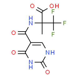 ChemSpider 2D Image | 2-{[(2,4-Dioxo-1,2,3,4-tetrahydro-5-pyrimidinyl)carbonyl]amino}-3,3,3-trifluoro-2-methylpropanoic acid | C9H8F3N3O5