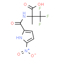 ChemSpider 2D Image | 3,3,3-Trifluoro-2-methyl-2-{[(5-nitro-1H-pyrrol-2-yl)carbonyl]amino}propanoic acid | C9H8F3N3O5