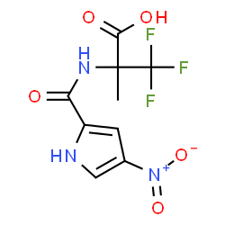 ChemSpider 2D Image | 3,3,3-Trifluoro-2-methyl-2-{[(4-nitro-1H-pyrrol-2-yl)carbonyl]amino}propanoic acid | C9H8F3N3O5