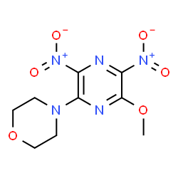 ChemSpider 2D Image | 4-(6-Methoxy-3,5-dinitro-2-pyrazinyl)morpholine | C9H11N5O6