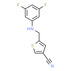 ChemSpider 2D Image | 5-{[(3,5-Difluorophenyl)amino]methyl}-3-thiophenecarbonitrile | C12H8F2N2S